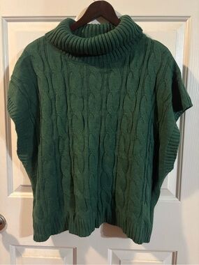 SHEIN Forest Green Cable Knit Turtleneck Sweater